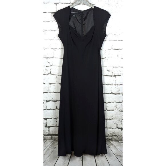 JONES NEW YORK Black Maxi Crepe Dress Special Occasion Elegant Classic Size 10 - Picture 2 of 5